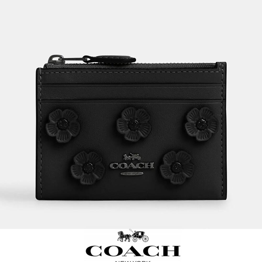 🌸 Coach Mini Skinny Id Case With Floral Applique